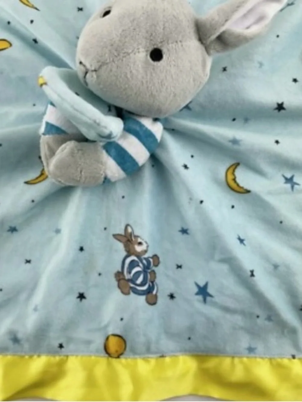 Goodnight Moon Rabbit Lovey Blue Yellow Security Blanket Kids Preferred Stuffed